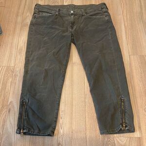 7 for all mankind jeans women's olive green/gray jeans size 30